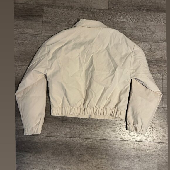 ZARA Beige Bomber Jacket Size XS (Tags Attached) - Picture 2 of 2